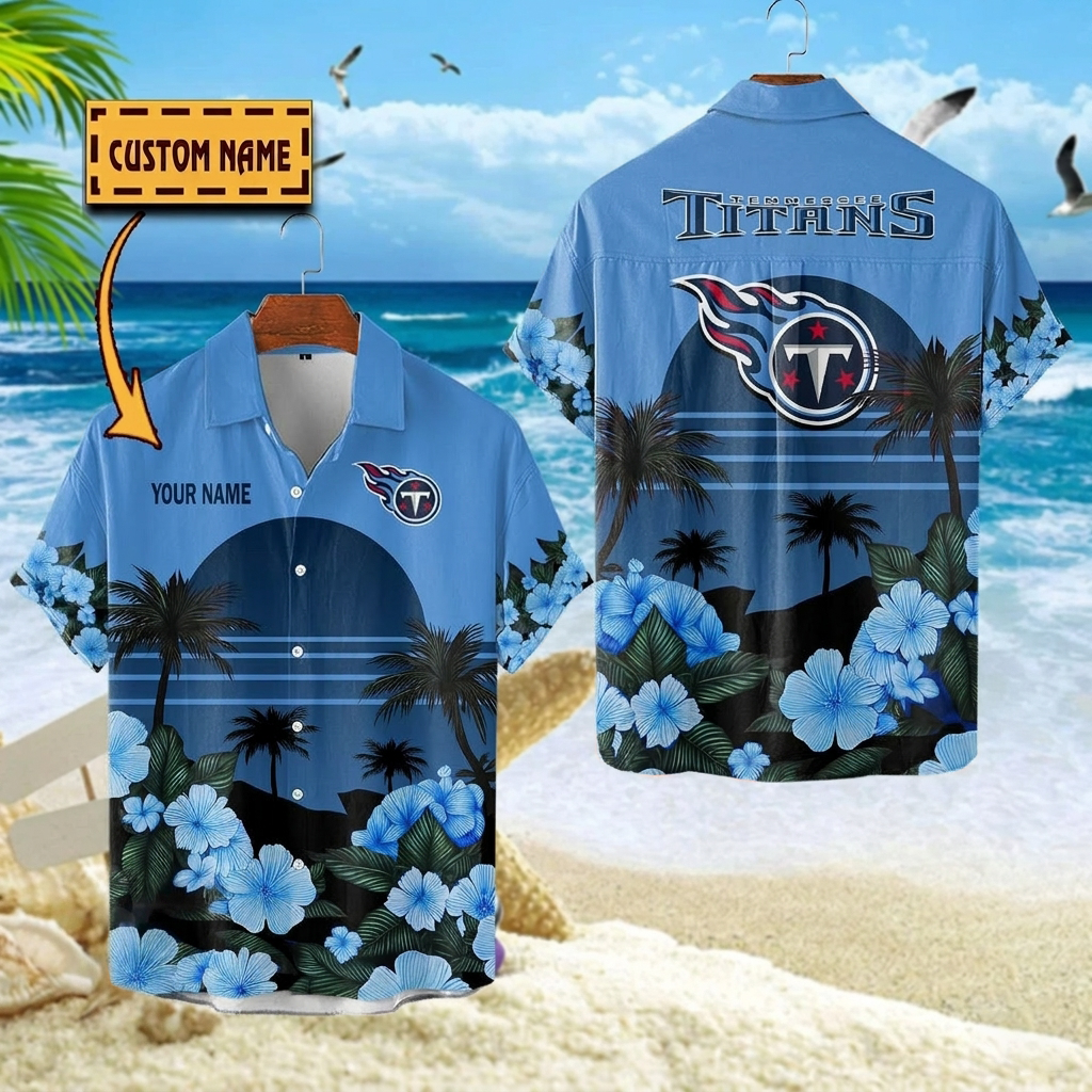 NFL x TEN Football Palm Trees Flower Custom Name Hawaiian Shirt HLP 070526 LBN