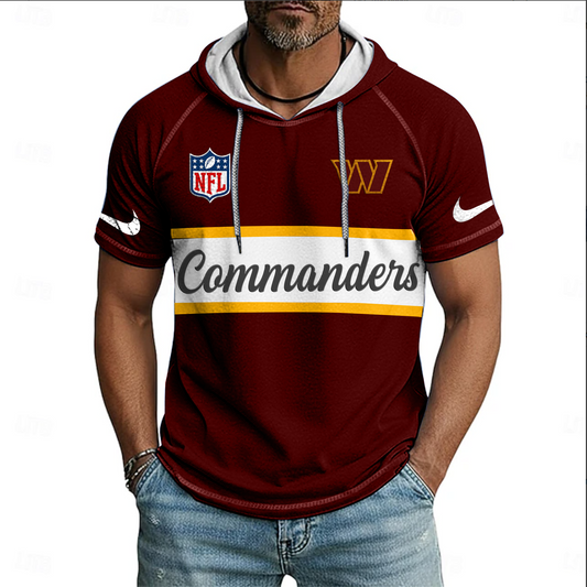 NFL x WAS Sport Hooded Short Sleeve Shirt HLP 20426 HLPHUONG