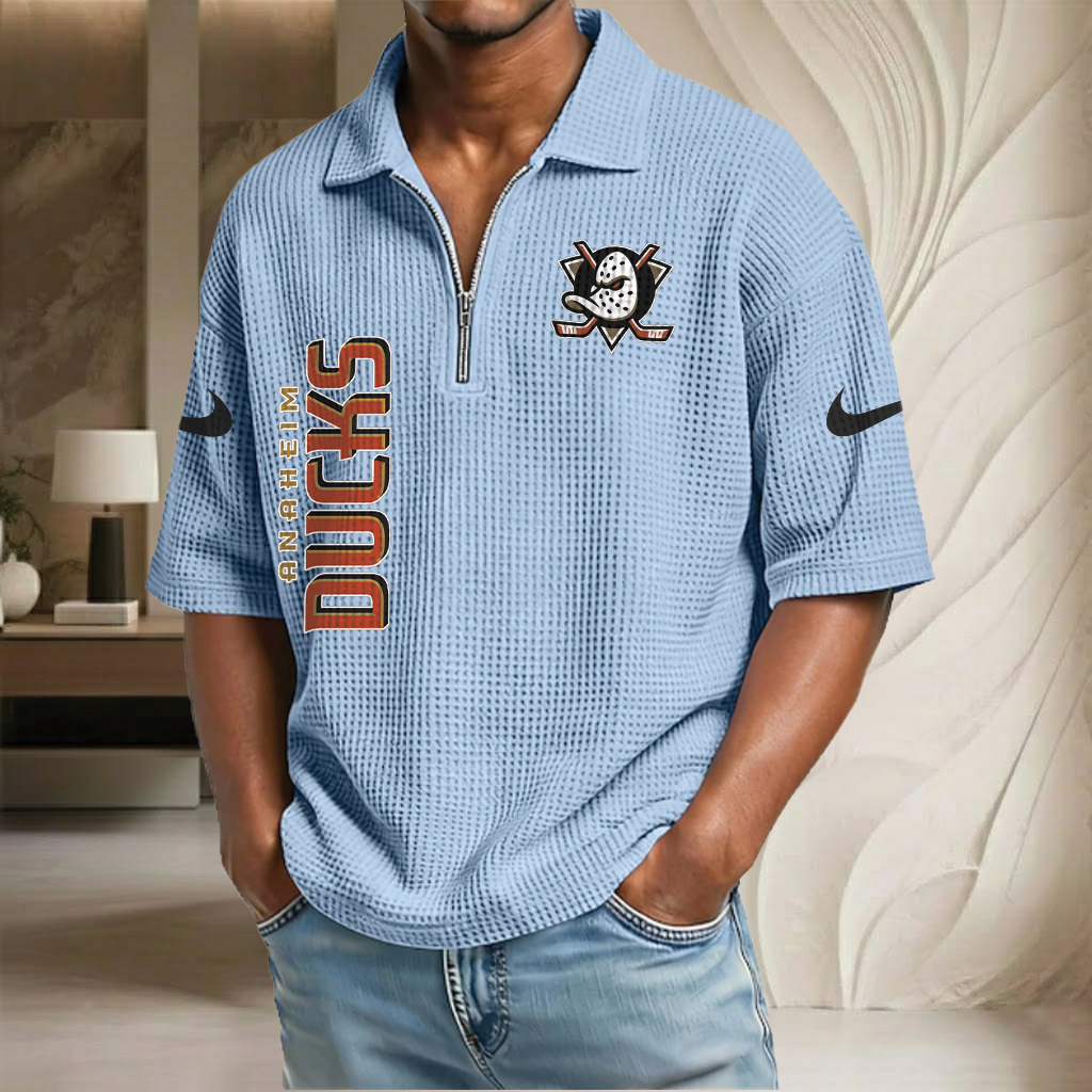 NHL x AD Waffle Half-Zip Polo Shirt HLP 070326 HLPHUONG