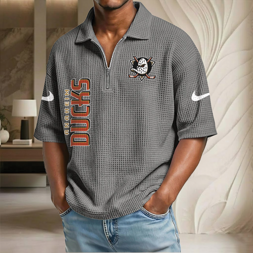 NHL x AD Waffle Half-Zip Polo Shirt HLP 070326 HLPHUONG
