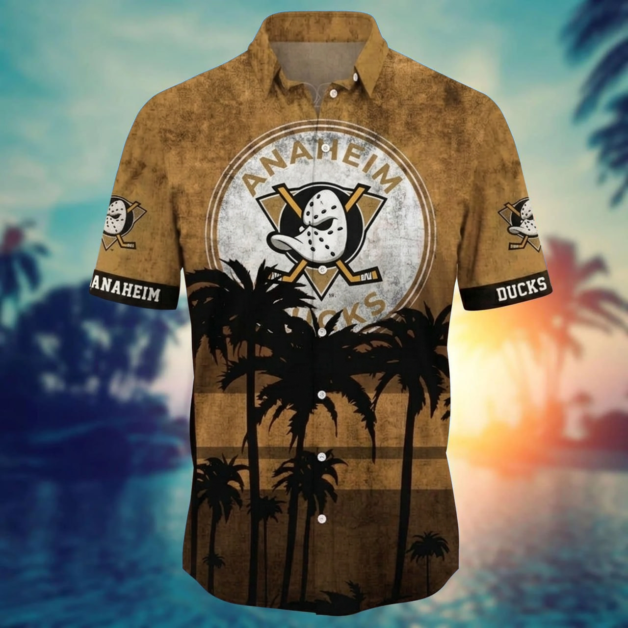 NHL x ANA Coconut Beach Hawaiian Shirt HLP 40426 LBN