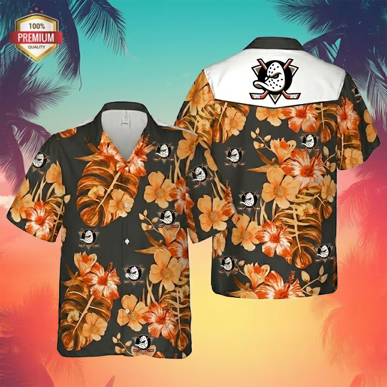 NHL x ANA Tropical Hawaiian Shirt HLP 60426 LBN