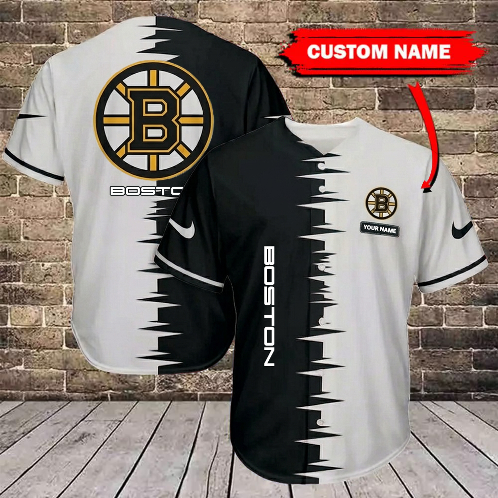 NHL x BOS Bicolour Custom Name Baseball Jersey HLP 080426 LBN