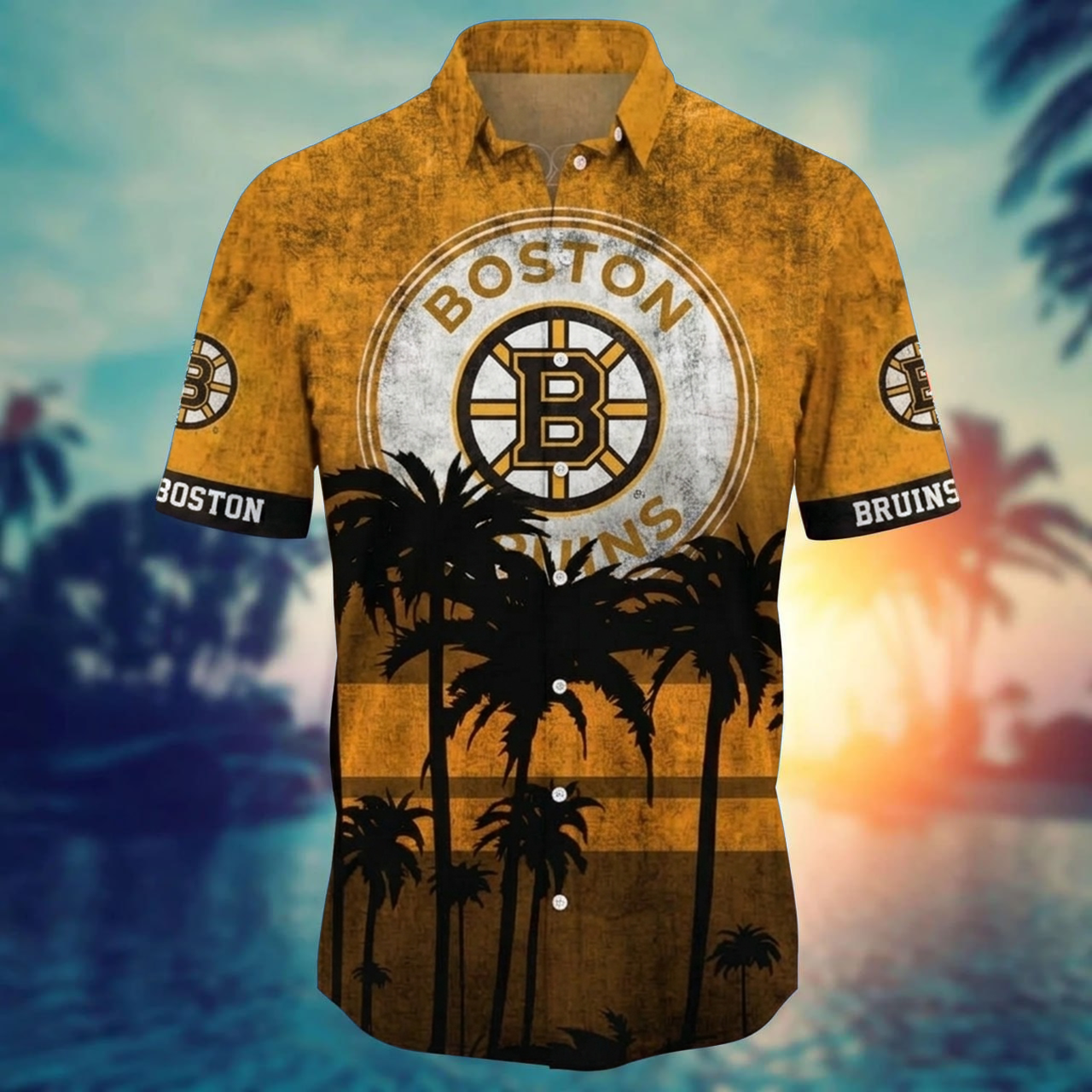 NHL x BOS Coconut Beach Hawaiian Shirt HLP 40426 LBN