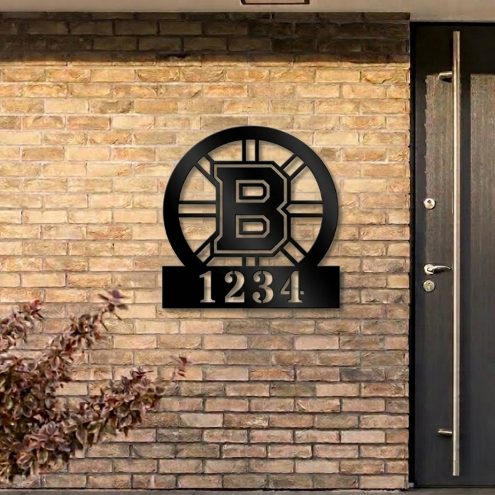 NHL x BOS Custom Address Metal Sign HLP 40526 HLPHUONG