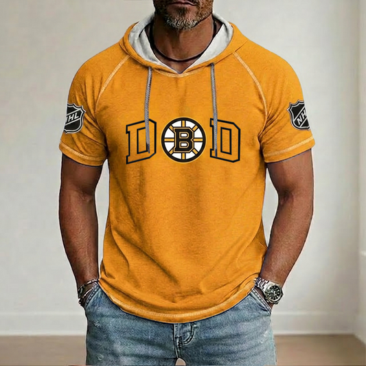 NHL x BOS Dad Hooded Short Sleeve Shirt HLP 280426 LBN