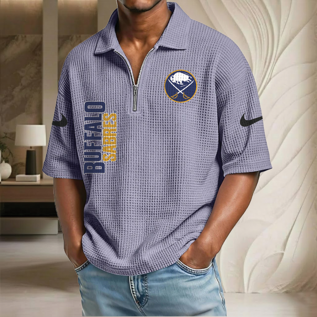 NHL x BS Waffle Half-Zip Polo Shirt HLP 070326 HLPHUONG