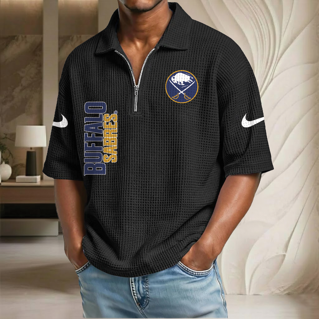 NHL x BS Waffle Half-Zip Polo Shirt HLP 070326 HLPHUONG