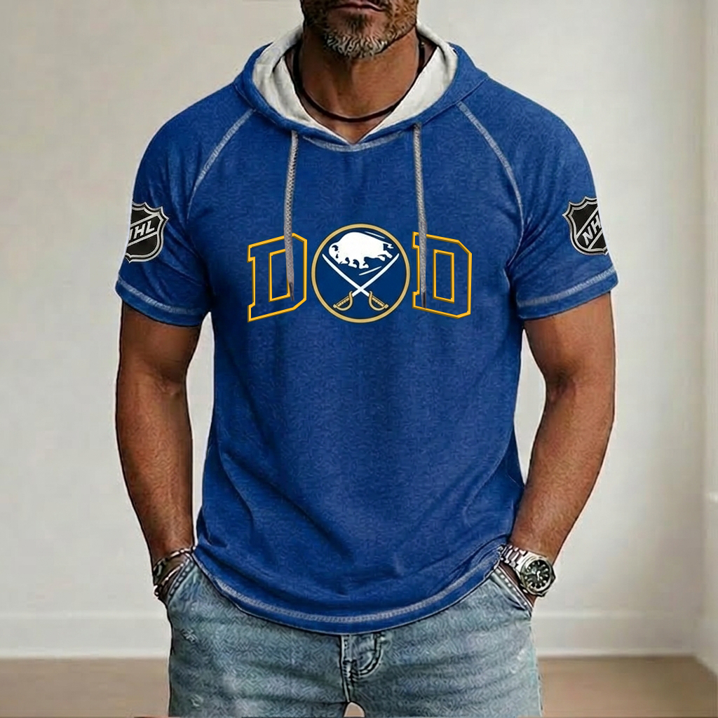 NHL x BUF Dad Hooded Short Sleeve Shirt HLP 280426 LBN