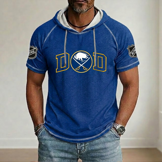 NHL x BUF Dad Hooded Short Sleeve Shirt HLP 280426 LBN