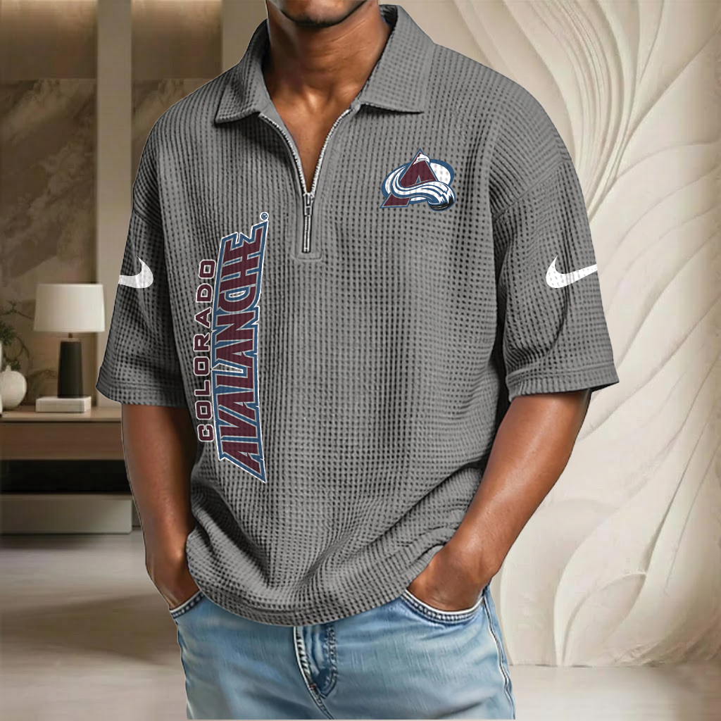 NHL x CA Waffle Half-Zip Polo Shirt HLP 070326 HLPHUONG