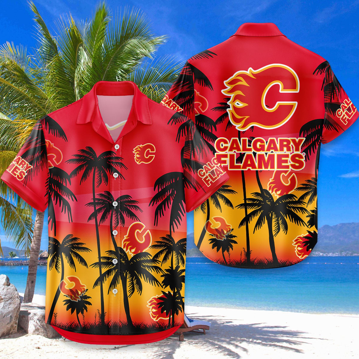NHL x CAL Coconut Tree Hawaiian Shirt HLP 080426 HLPHUONG