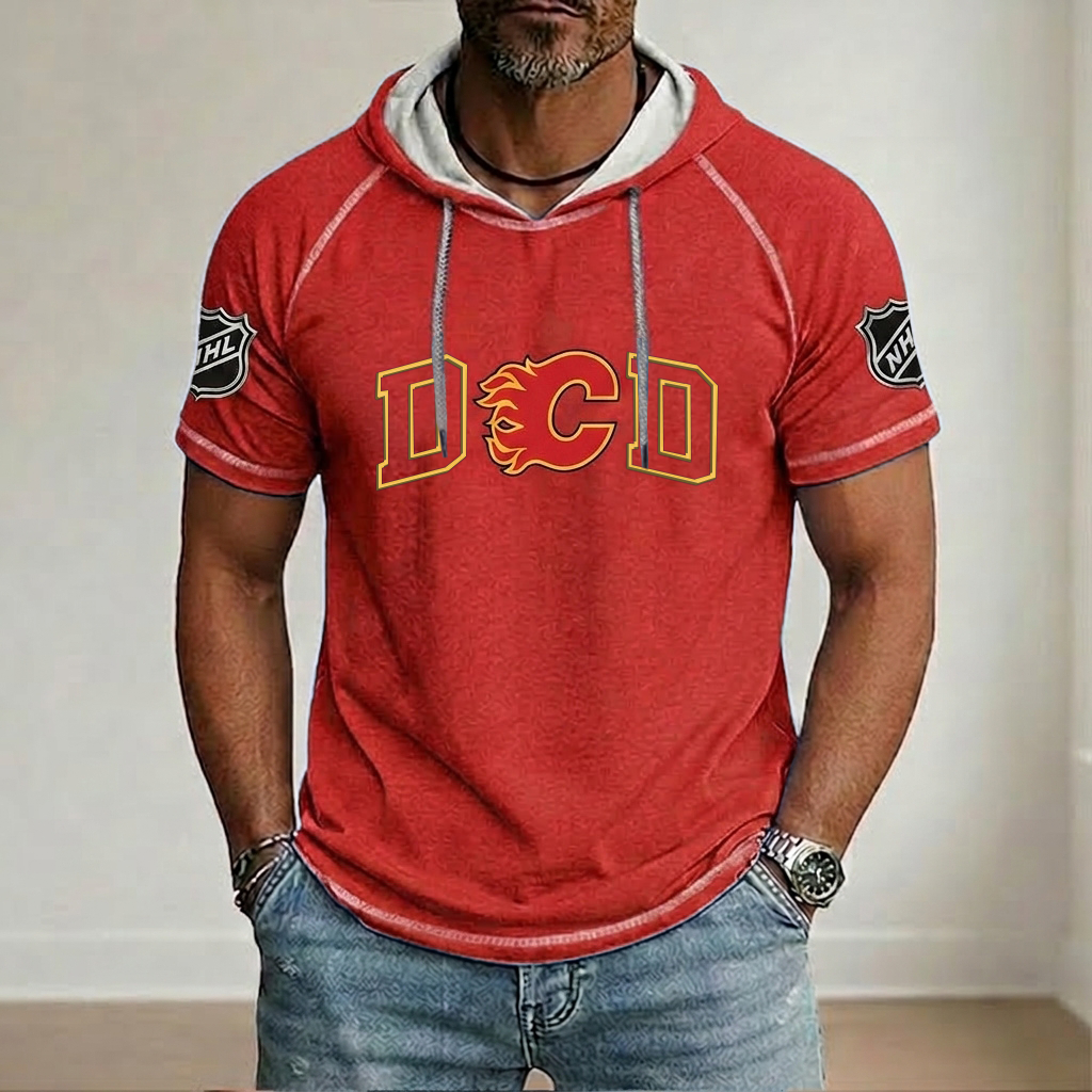 NHL x CAL Dad Hooded Short Sleeve Shirt HLP 280426 LBN