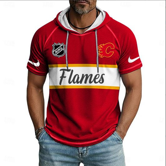 NHL x CAL Sport Hooded Short Sleeve Shirt HLP 70426 HLPHUONG