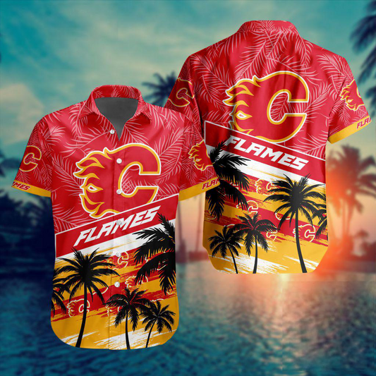 NHL x CAL Team Palms Hawaiian Shirt HLP 50426 HLPHUONG