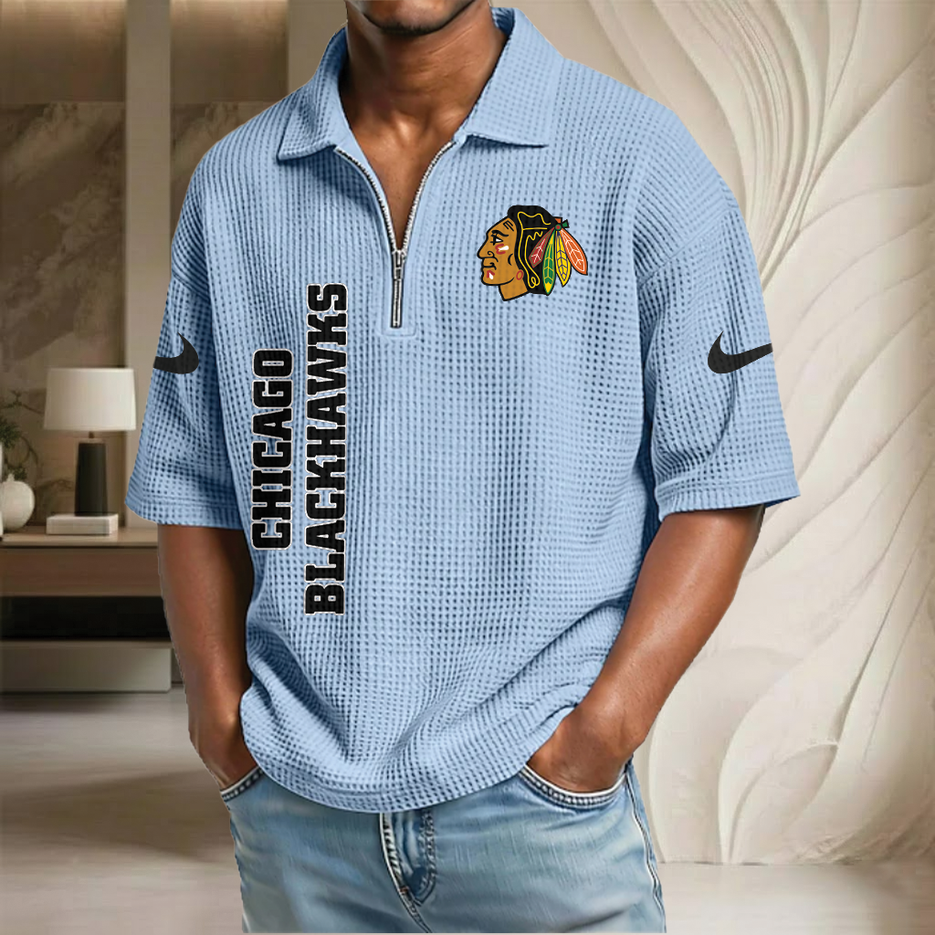 NHL x CB Waffle Half-Zip Polo Shirt HLP 070326 HLPHUONG