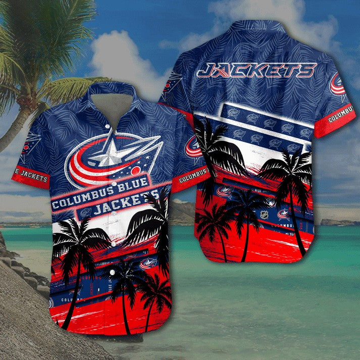 NHL x CBJ Coconut Tree Hawaiian Shirt HLP 00426 LBN