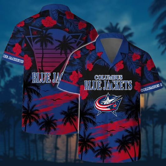 NHL x CBJ Sunset Hawaiian Shirt HLP 40426 HLPHUONG