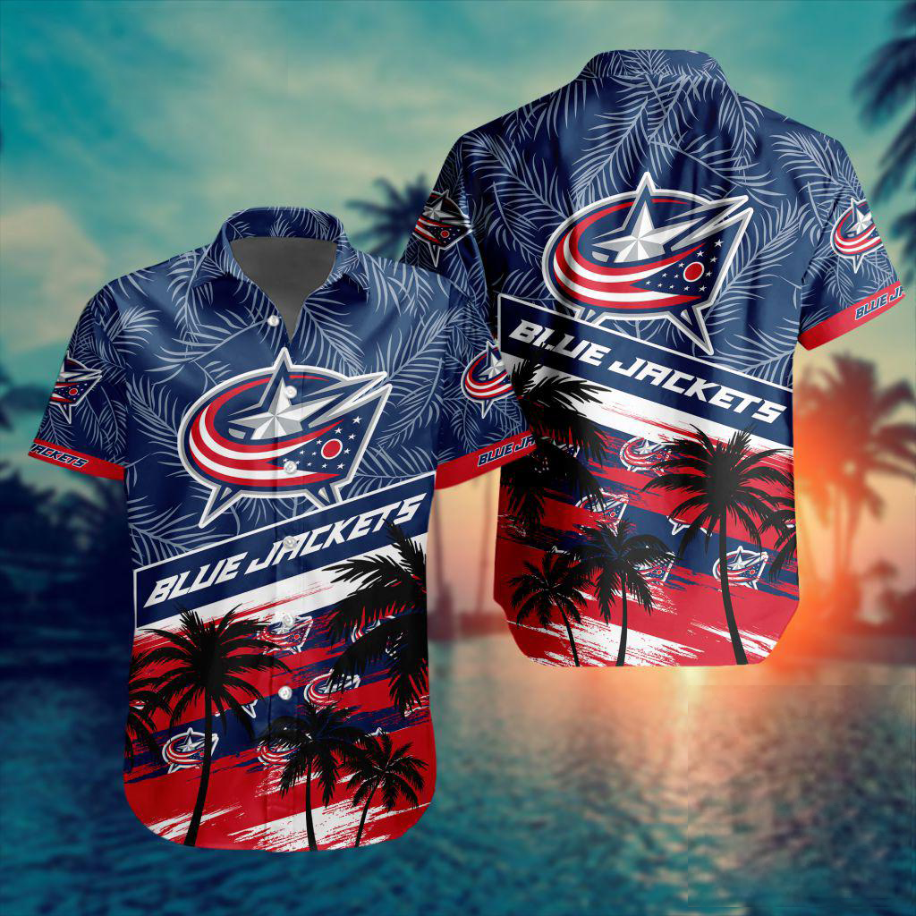 NHL x CBJ Team Palms Hawaiian Shirt HLP 50426 HLPHUONG