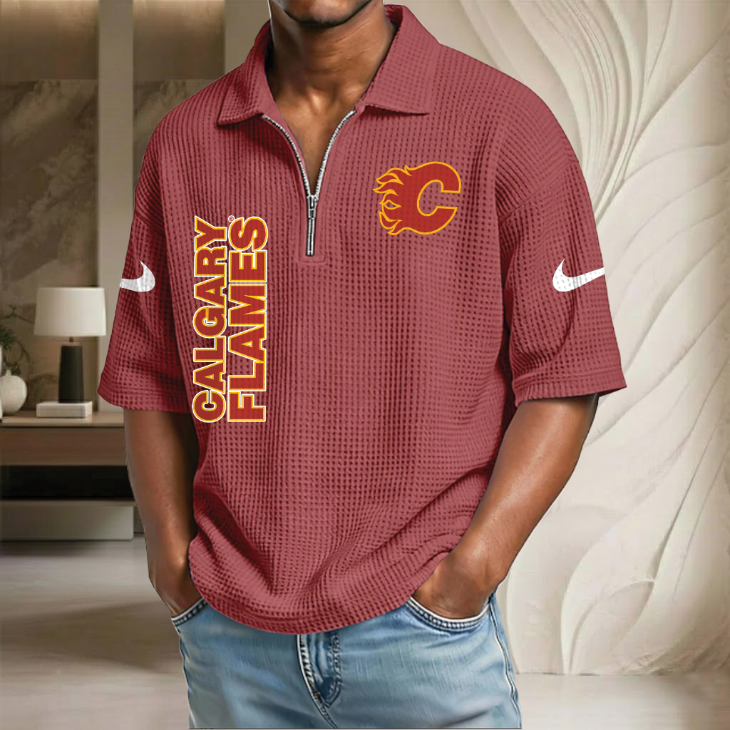 NHL x CF Waffle Half-Zip Polo Shirt HLP 070326 HLPHUONG