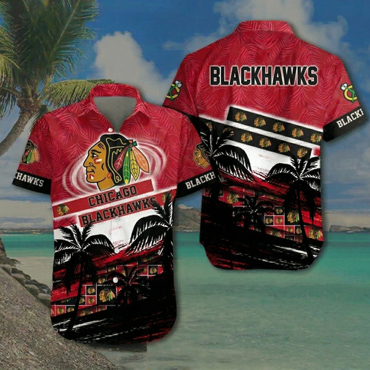 NHL x CHI Coconut Tree Hawaiian Shirt HLP 00426 LBN