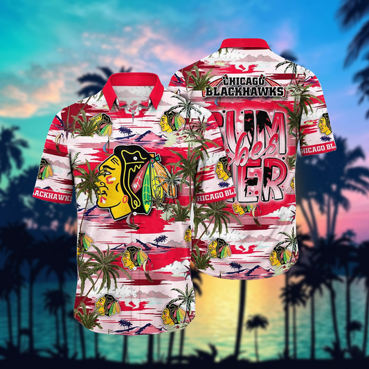 NHL x CHI Team Summer Hawaiian Shirt HLP 50426 HLPHUONG
