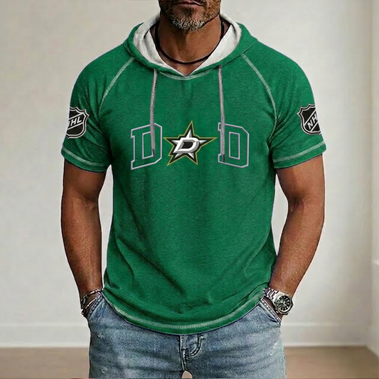 NHL x DAL Dad Hooded Short Sleeve Shirt HLP 280426 LBN