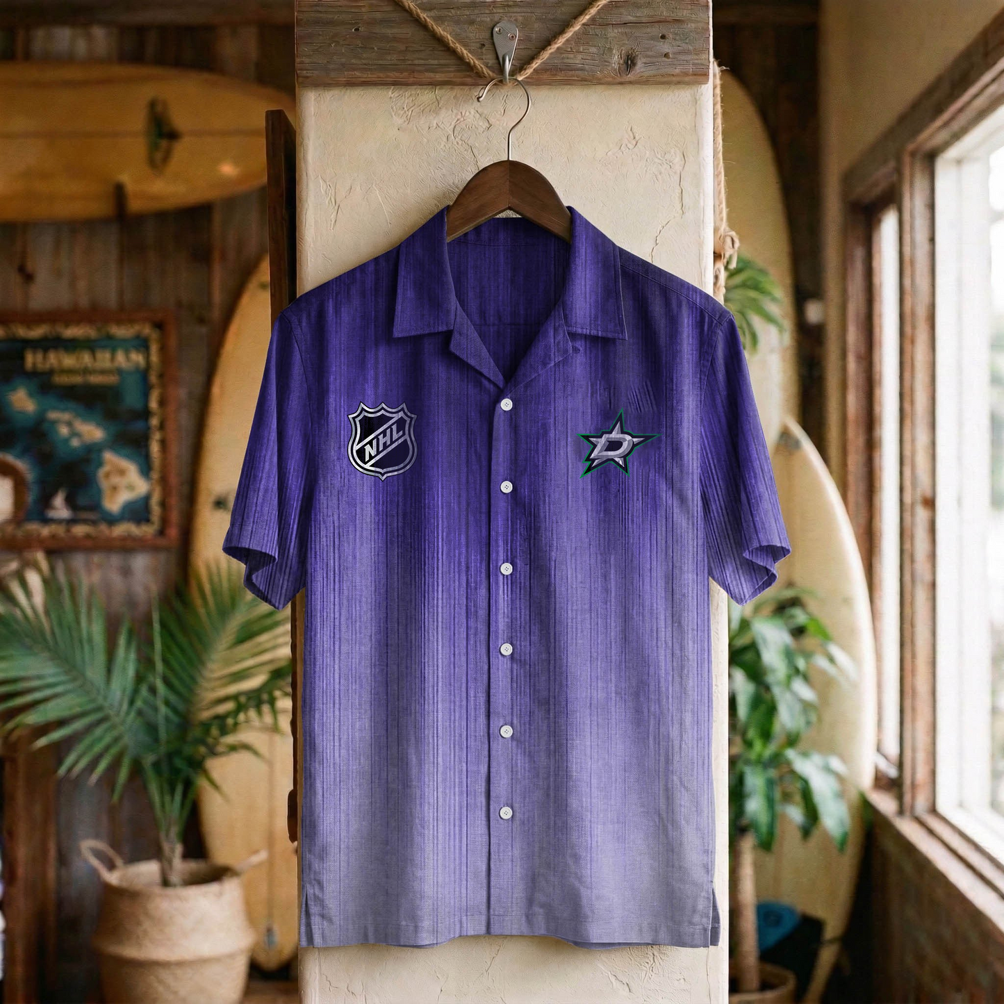 NHL x DAL Ombre Hawaiian Shirt HLP 020426 HLPHUONG