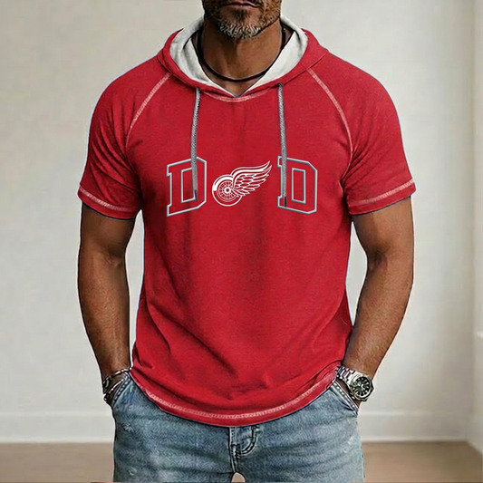 NHL x DET Dad Hooded Short Sleeve Shirt HLP 280426 LBN