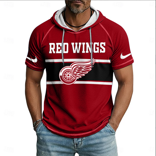 NHL x DET Hooded Short Sleeve Shirt HLP 070426 HLPHUONG 1