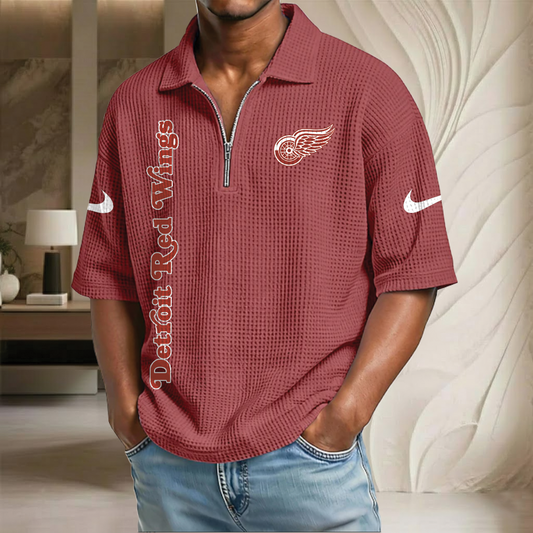 NHL x DRW Waffle Half-Zip Polo Shirt HLP 070326 HLPHUONG