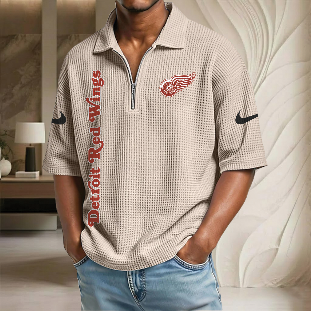 NHL x DRW Waffle Half-Zip Polo Shirt HLP 070326 HLPHUONG