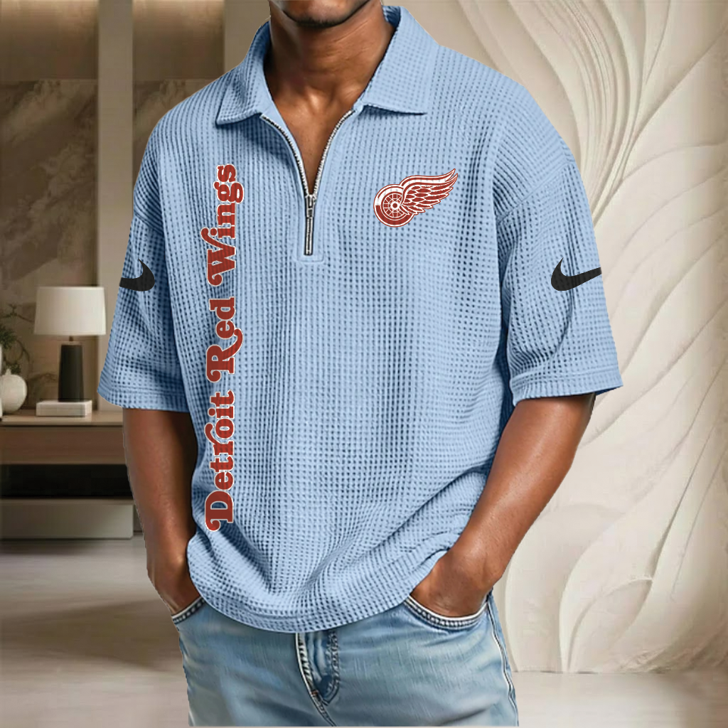 NHL x DRW Waffle Half-Zip Polo Shirt HLP 070326 HLPHUONG