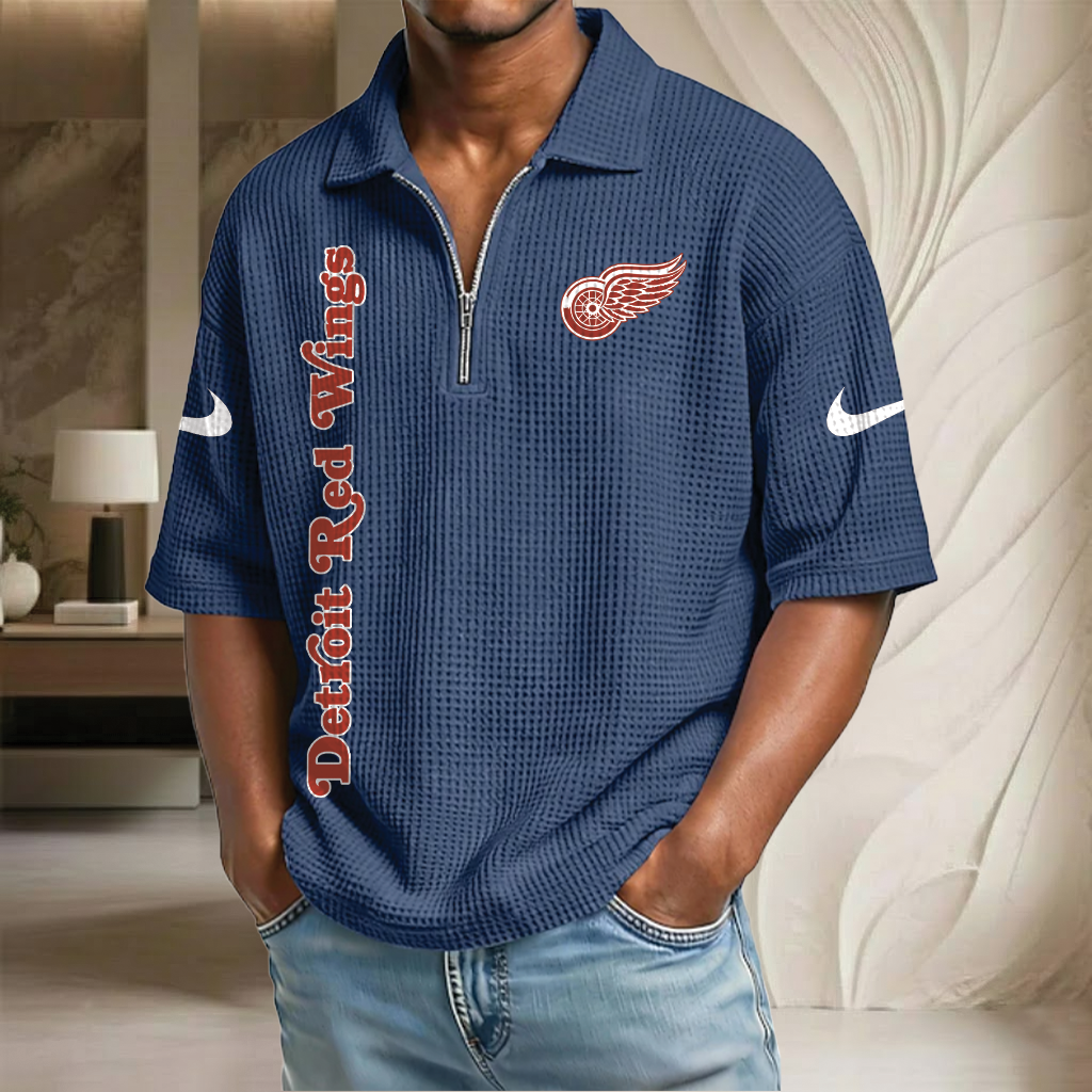 NHL x DRW Waffle Half-Zip Polo Shirt HLP 070326 HLPHUONG