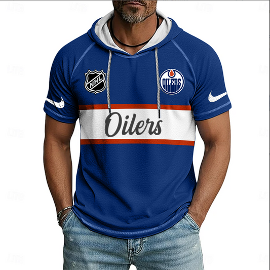 NHL x EDM Sport Hooded Short Sleeve Shirt HLP 70426 HLPHUONG