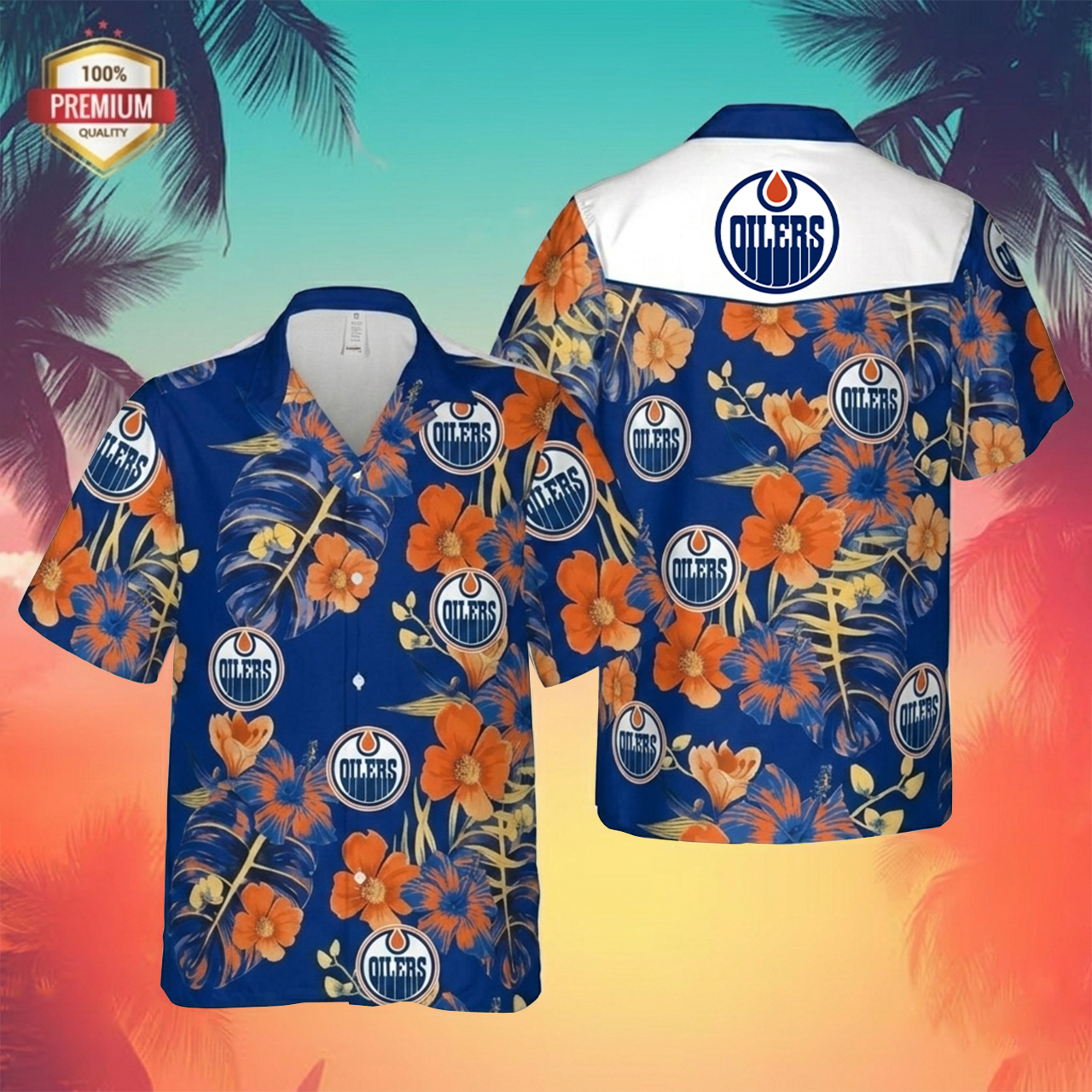 NHL x EDM Tropical Hawaiian Shirt HLP 60426 LBN