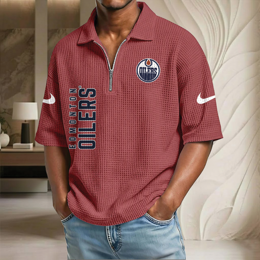 NHL x EO Waffle Half-Zip Polo Shirt HLP 070326 HLPHUONG