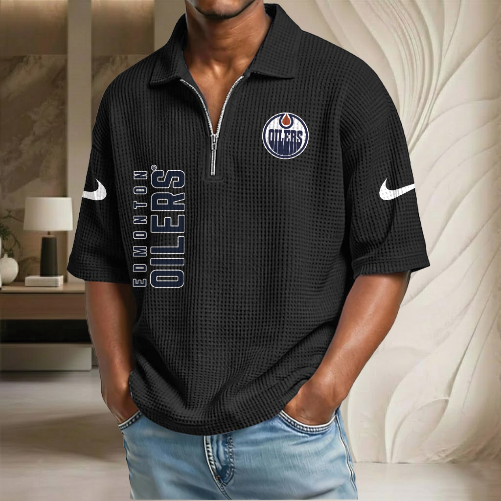 NHL x EO Waffle Half-Zip Polo Shirt HLP 070326 HLPHUONG