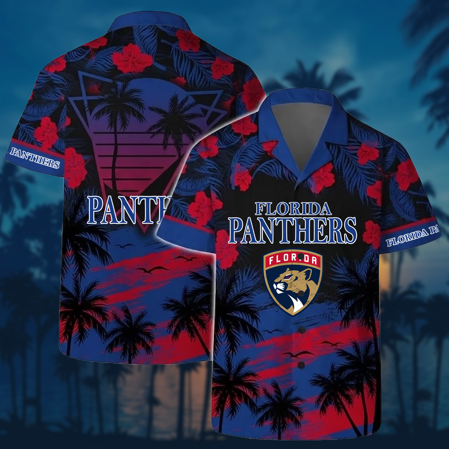 NHL x FLO Sunset Hawaiian Shirt HLP 40426 HLPHUONG