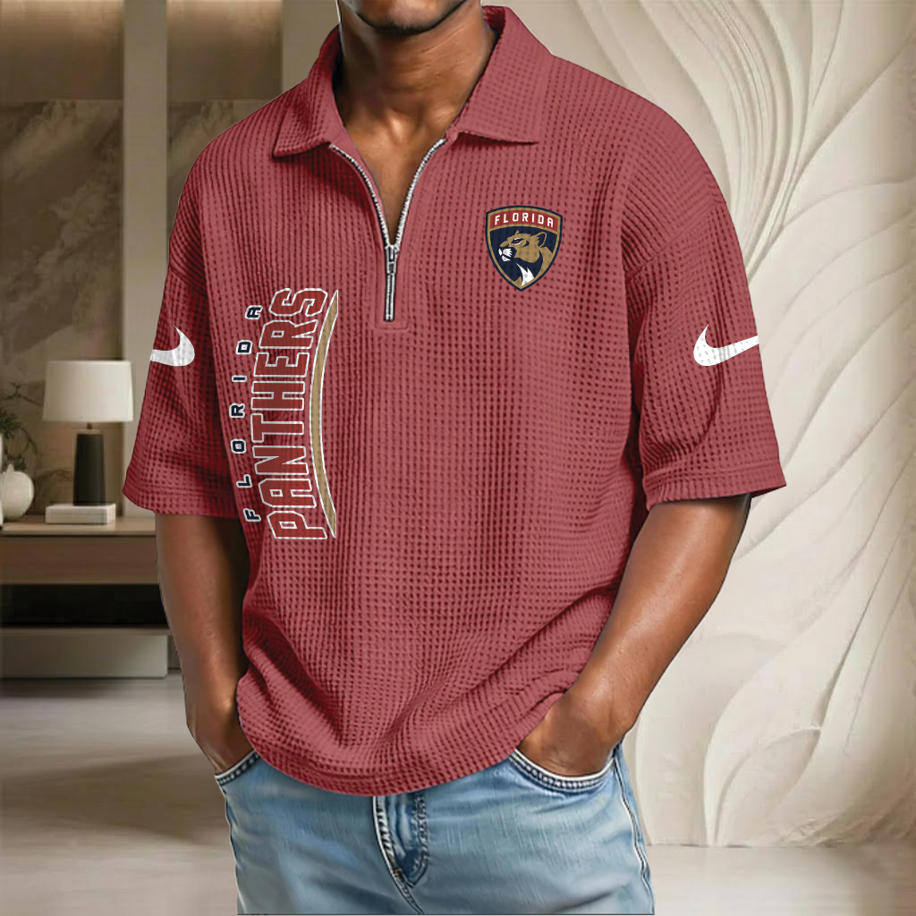NHL x FP Waffle Half-Zip Polo Shirt HLP 070326 HLPHUONG