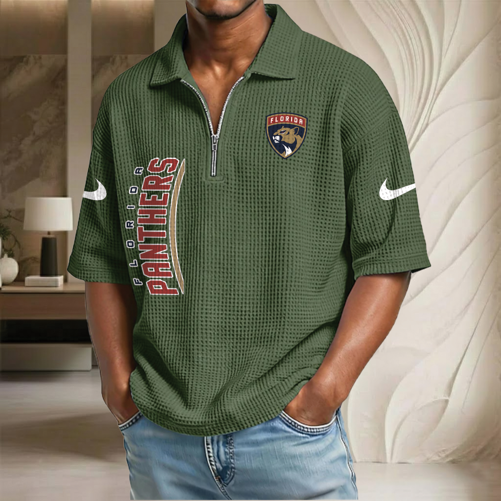 NHL x FP Waffle Half-Zip Polo Shirt HLP 070326 HLPHUONG
