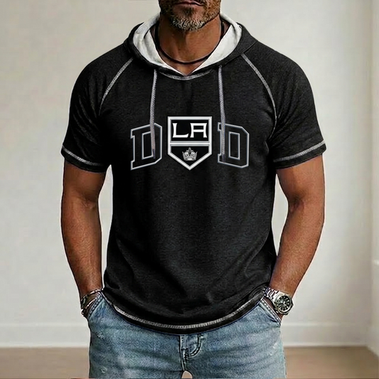 NHL x LAK Dad Hooded Short Sleeve Shirt HLP 280426 LBN