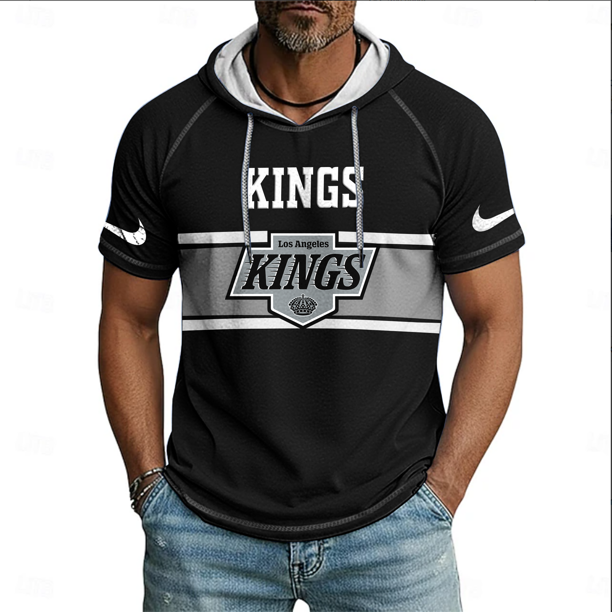 NHL x LAK Hooded Short Sleeve Shirt HLP 070426 HLPHUONG 1
