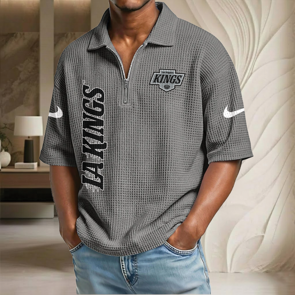 NHL x LAK Waffle Half-Zip Polo Shirt HLP 070326 HLPHUONG