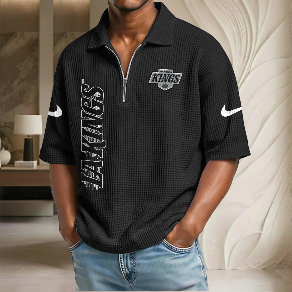 NHL x LAK Waffle Half-Zip Polo Shirt HLP 070326 HLPHUONG