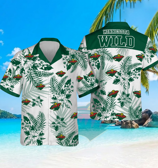 NHL x MIN Beach Hawaiian Shirt HLP 60426 HLPHUONG