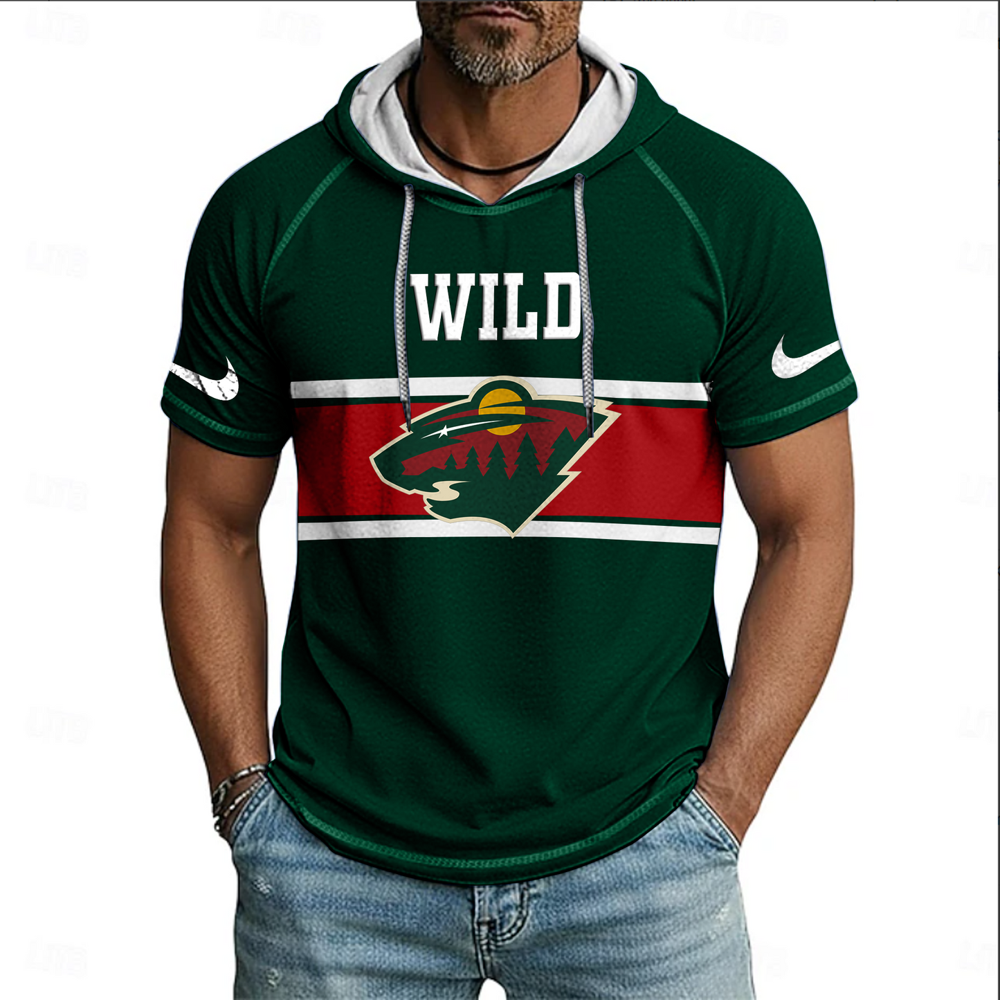 NHL x MIN Hooded Short Sleeve Shirt HLP 070426 HLPHUONG 1