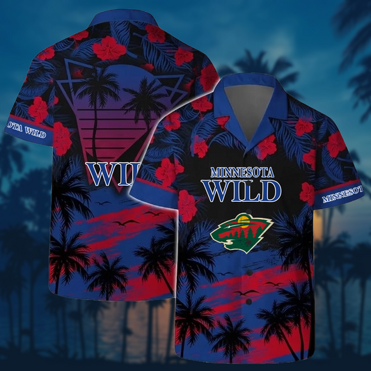 NHL x MIN Sunset Hawaiian Shirt HLP 40426 HLPHUONG