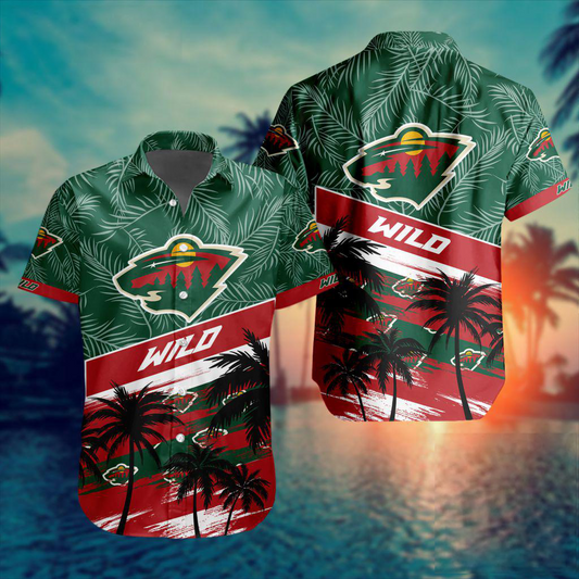 NHL x MIN Team Palms Hawaiian Shirt HLP 50426 HLPHUONG