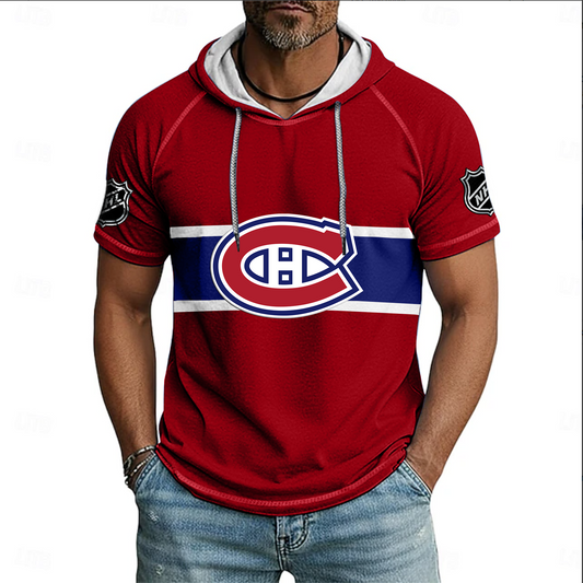 NHL x MON Hockey Hooded Short Sleeve Shirt HLP 220426 HLPHUONG